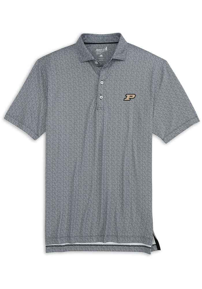 Mens Purdue Boilermakers Black Johnnie O Hinson Short Sleeve Fashion Polo