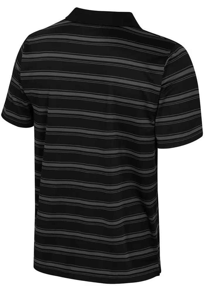 Mens Purdue Boilermakers Black Colosseum Milk Steak Short Sleeve Polo Shirt