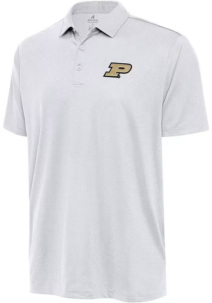Mens Purdue Boilermakers White Antigua Ellipse Short Sleeve Polo Shirt
