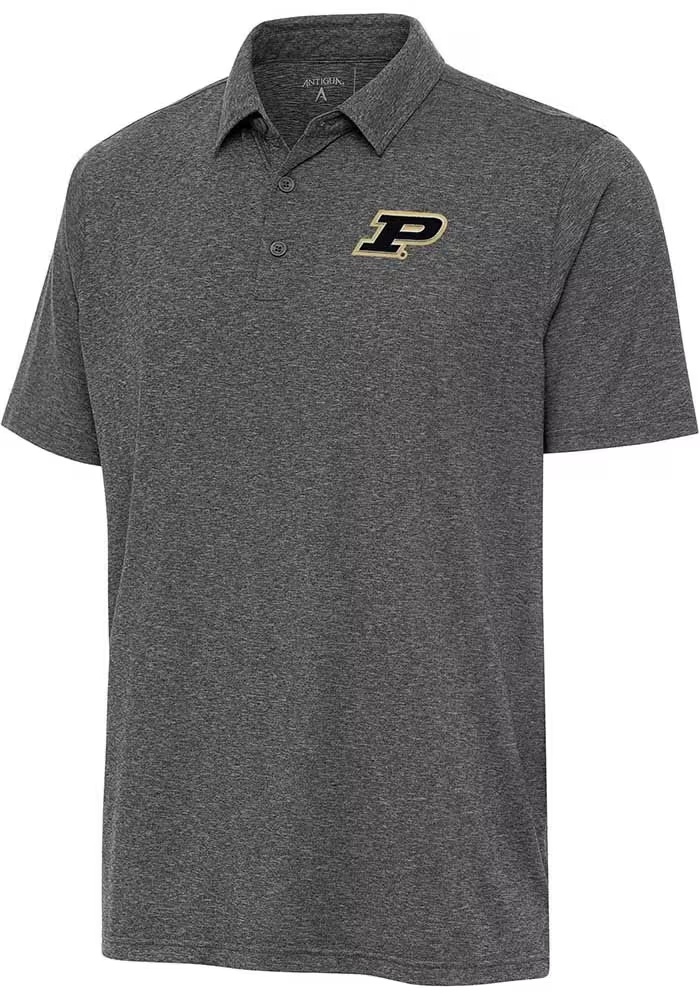 Mens Purdue Boilermakers Black Antigua Par 3 Short Sleeve Polo Shirt