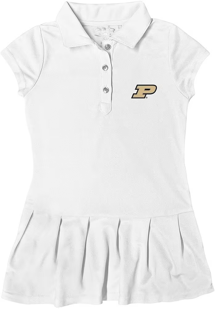 Toddler Girls White Purdue Boilermakers Caroline Short Sleeve Dress