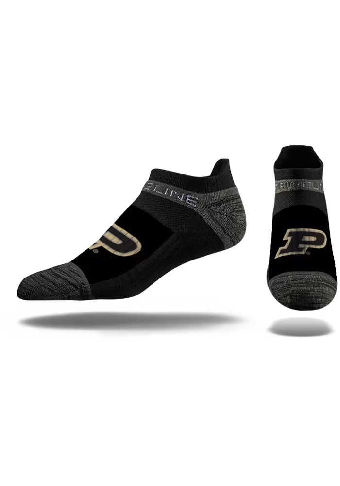 Purdue Boilermakers Strideline Premium Knit Crew, Primary Logo School Color Mens No Show Socks - G..