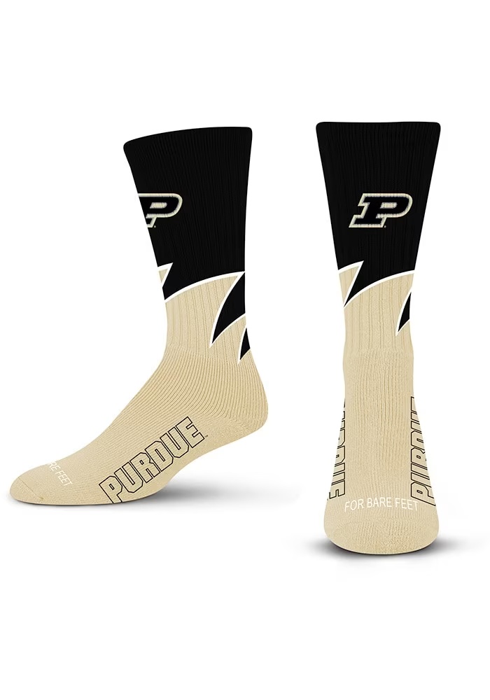 Black Wave Purdue Boilermakers Youth Crew Socks - Gold