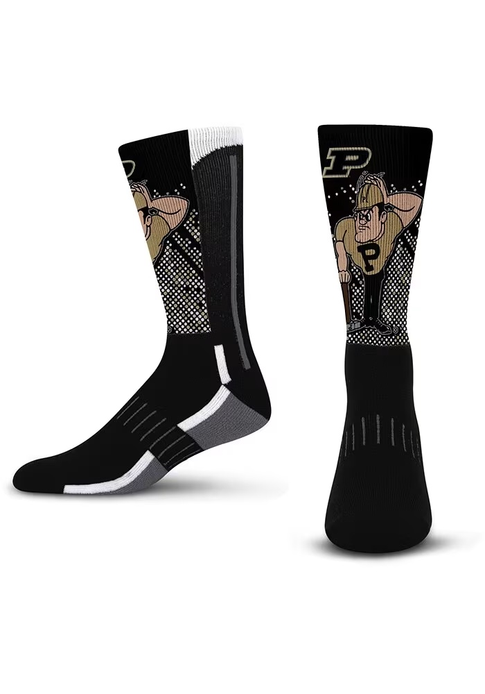 Mascot Scoreboard Purdue Boilermakers Youth Crew Socks - Black
