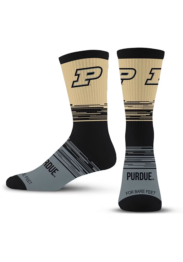 Elevate Purdue Boilermakers Mens Crew Socks - Black