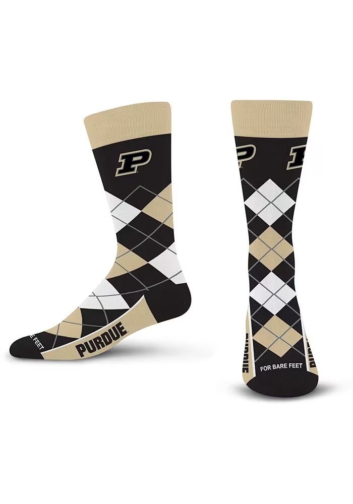 Remix Purdue Boilermakers Mens Argyle Socks - Black