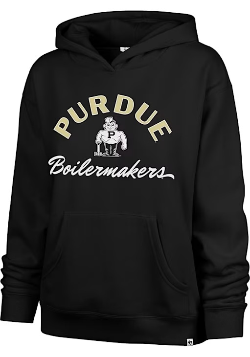 Womens Purdue Boilermakers Black 47 Whirlwind Naomi Hooded Sweatshirt