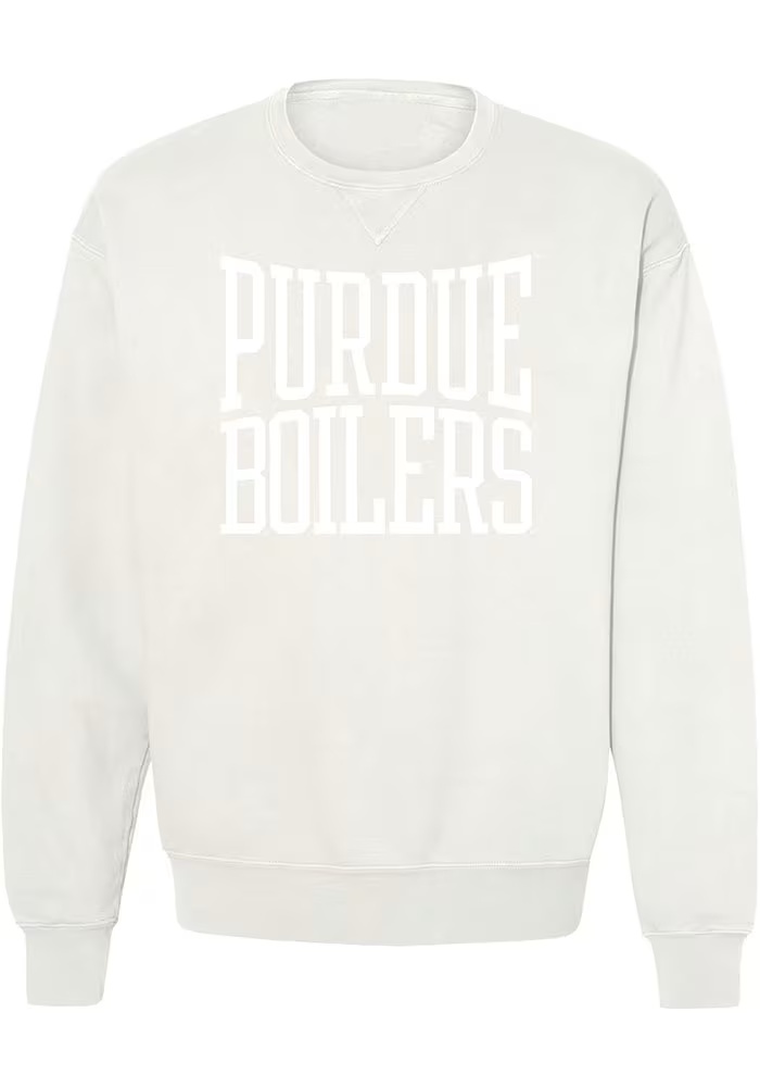 Womens Purdue Boilermakers Natural Summit Sportswear Madison Crew Sweatshirt