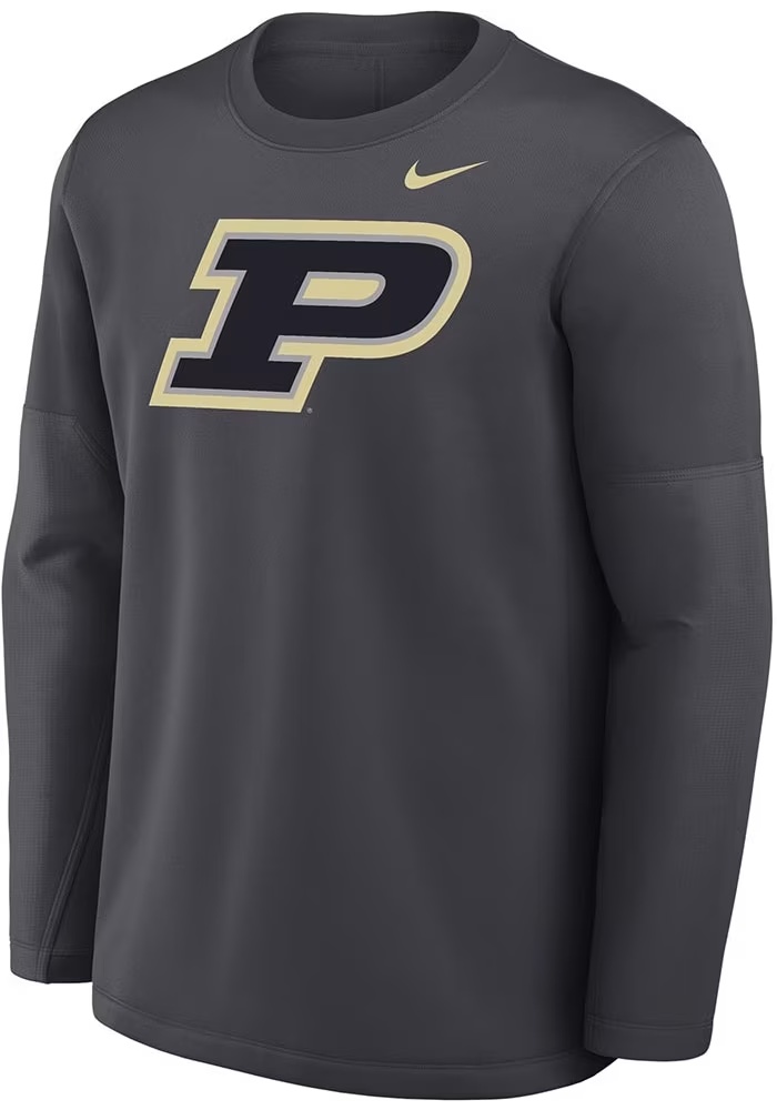 Mens Purdue Boilermakers Anthracite Nike 0 Sideline Coach Sweatshirt