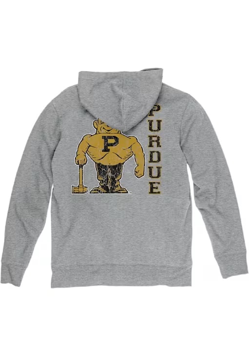 Mens Purdue Boilermakers Grey Blue 84 Front Back Laguna Long Sleeve Full Zip Jacket