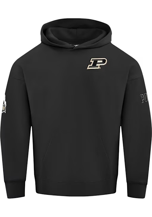 Mens Purdue Boilermakers Black Pro Standard Triple Black Long Sleeve Fashion Hood