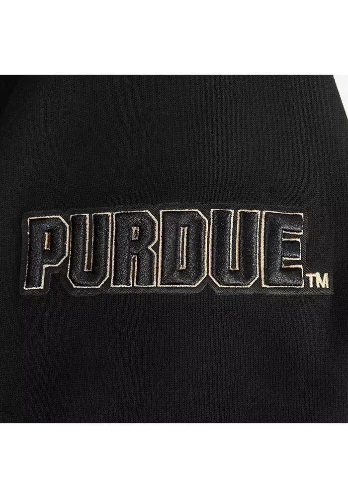 Mens Purdue Boilermakers Black Pro Standard Triple Black Long Sleeve Fashion Hood