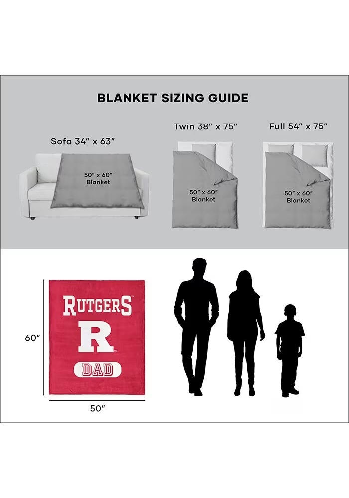 Red Rutgers Scarlet Knights Dad Silk Touch Fleece Blanket