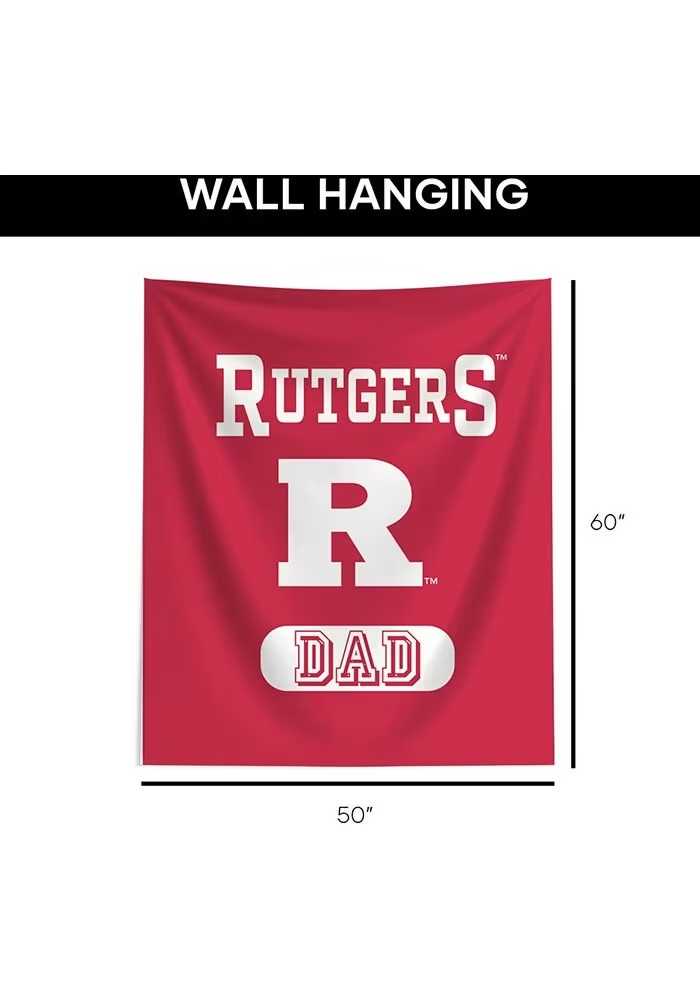 Red Rutgers Scarlet Knights Dad 50x60 Tapestry Blanket