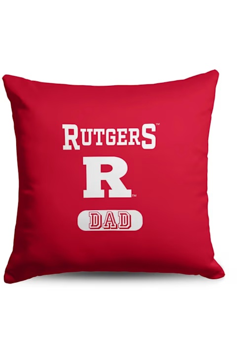 Red Scarlet Knights Dad 18x18 Throw Pillow