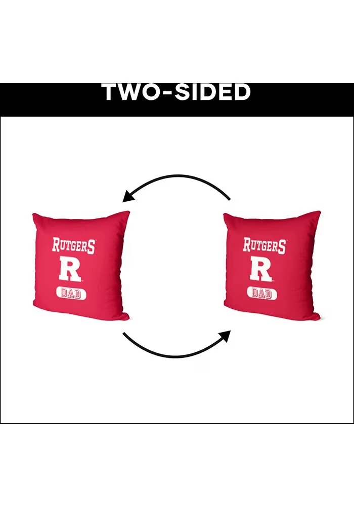 Red Scarlet Knights Dad 18x18 Throw Pillow