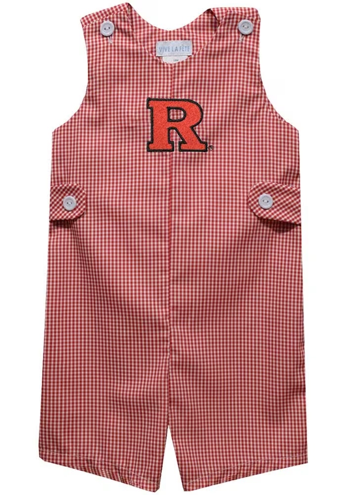 Toddler Rutgers Scarlet Knights Red Vive La Fete Gingham Overalls