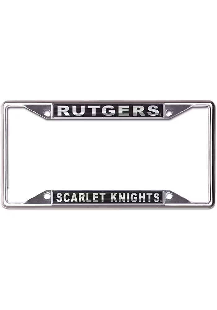 Rutgers Scarlet Knights Black  Metallic Black and Silver License Plate Frame