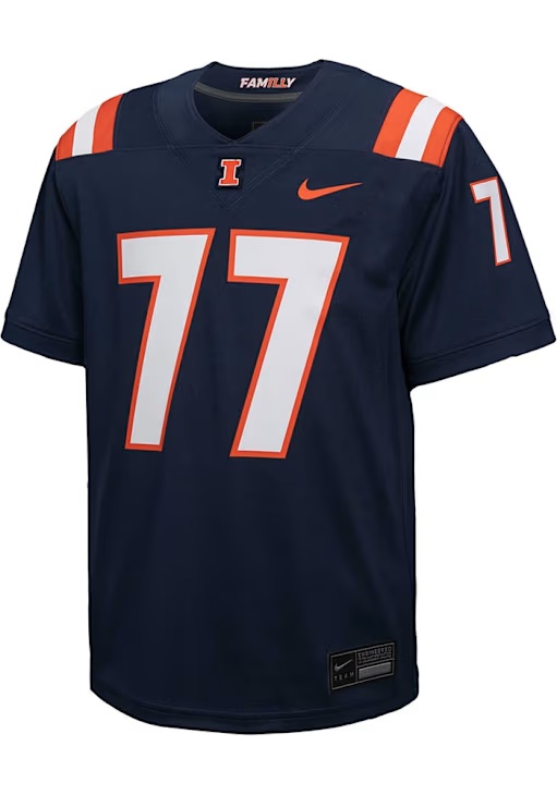Youth Illinois Fighting Illini Navy Blue Nike Replica No 77 Football Jersey Jersey