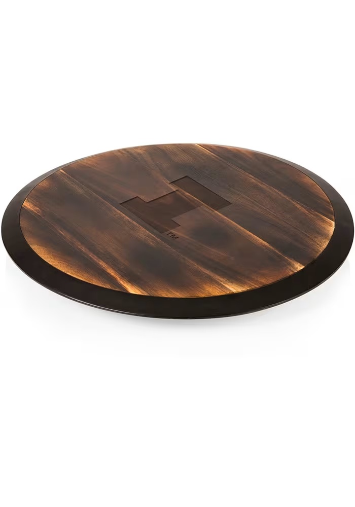 Illinois Fighting Illini Brown Picnic Time Lazy Susan Serving Tray