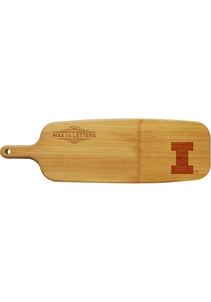Brown Illinois Fighting Illini Personalized Bamboo Paddle Serving Tray