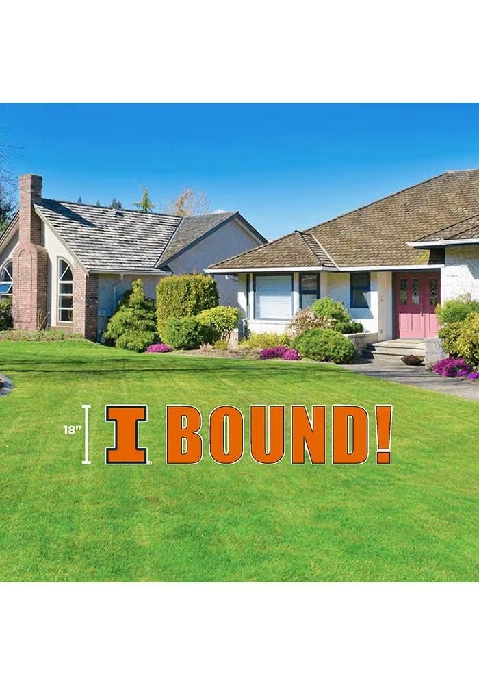 Orange Illinois Fighting Illini Large Bound Yard Sign