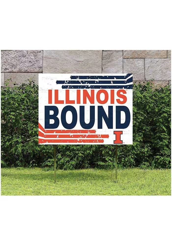 Orange Illinois Fighting Illini 18" x 24" Retro School Bound Yard Sign