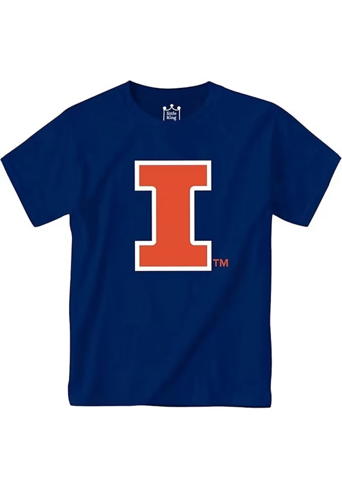 Infant Illinois Fighting Illini Navy Blue Little King Primary Logo Short Sleeve T-Shirt