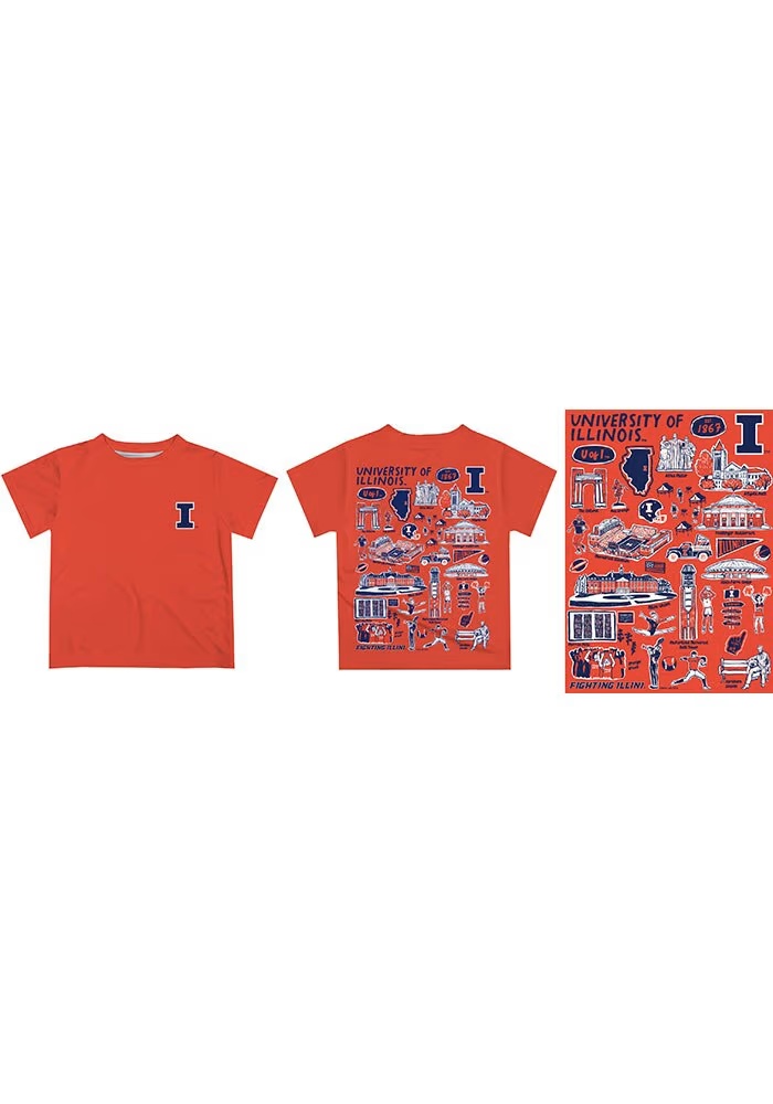 Infant Illinois Fighting Illini Orange Vive La Fete Impressions Short Sleeve T-Shirt