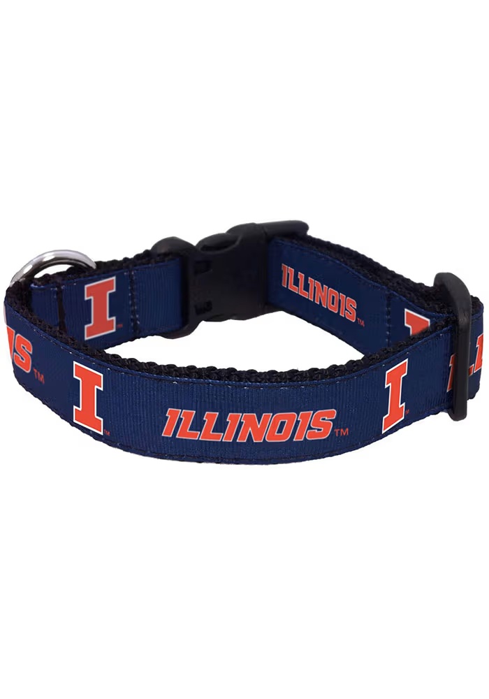 Orange Illinois Fighting Illini Team Logo Pet Collar