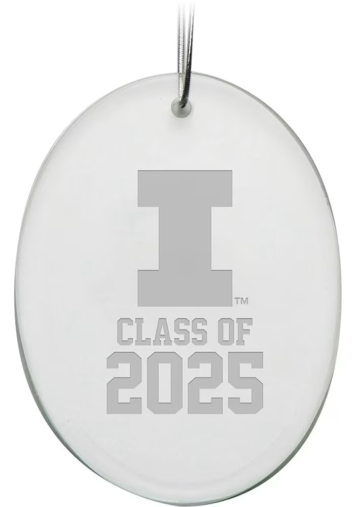 White Illinois Fighting Illini Class of 2025 Oval Ornament
