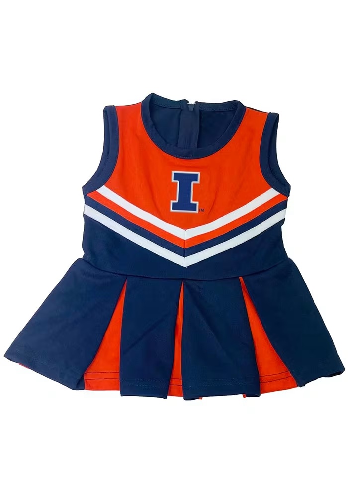 Baby Illinois Fighting Illini Navy Blue Little King Tackle Cheer Dress