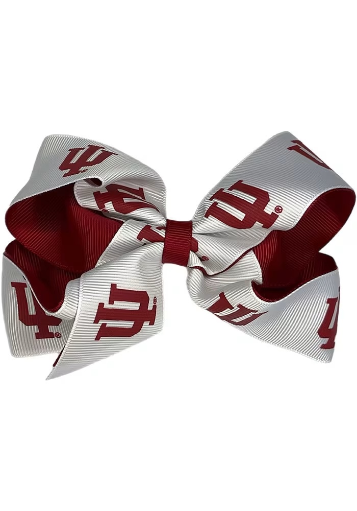 2 Tone Indiana Hoosiers Kids Hair Barrette - White