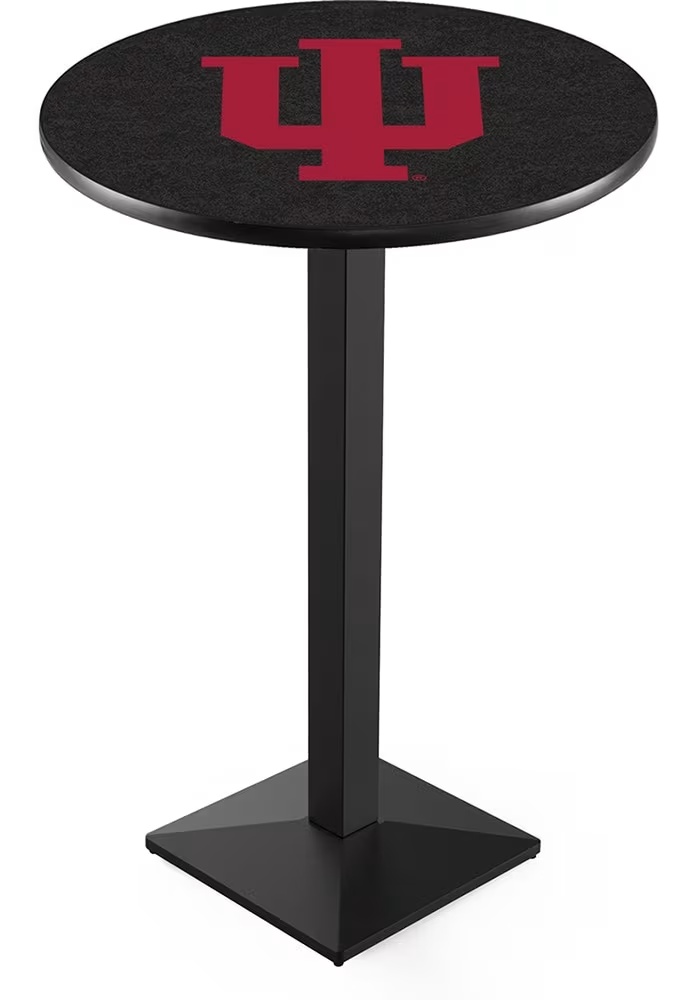 Black Indiana Hoosiers Square Base Pub Table
