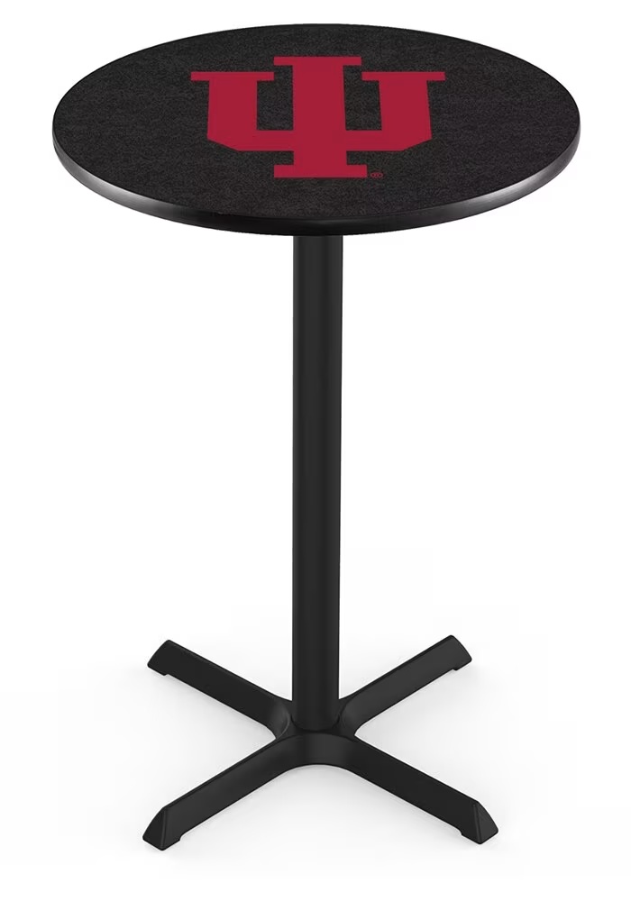 Black Indiana Hoosiers Cross Base Pub Table