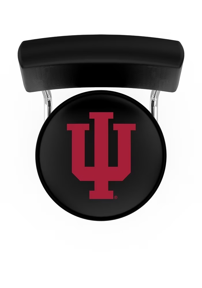 Black Indiana Hoosiers Double-Ring Swivel with Back Pub Stool