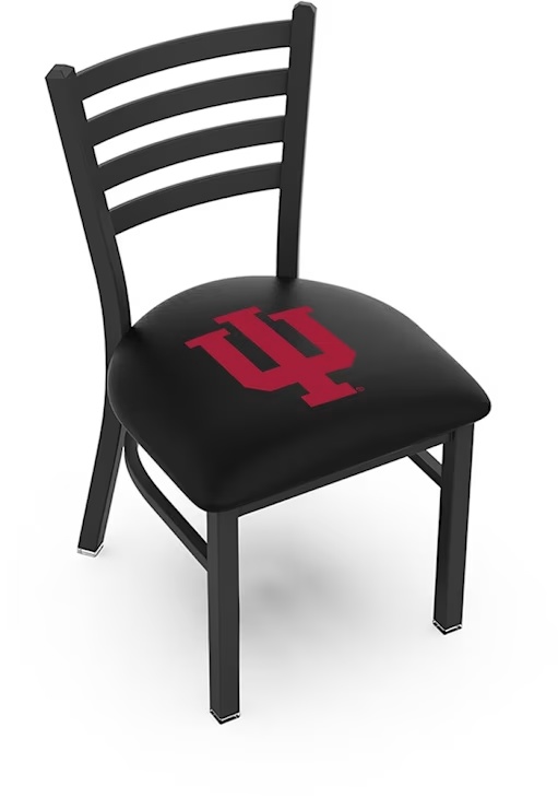 Black Indiana Hoosiers Stationary Black Wrinkle Finish Pub Stool