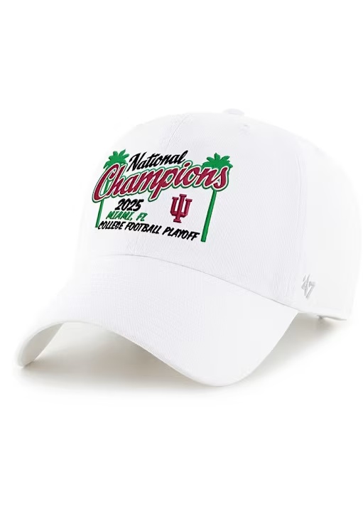 47 White Indiana Hoosiers 2026 National Champs Event Clean Up Adjustable Hat