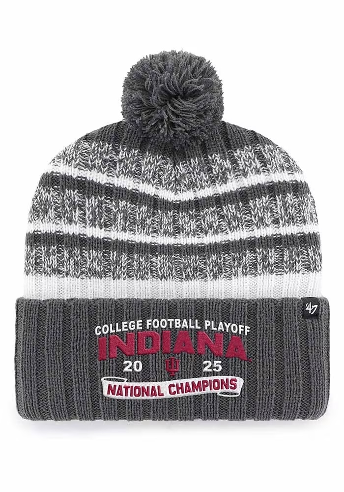 Indiana Hoosiers 47 2026 National Champs Event Tavern Cuff Mens Knit Hat - Graphite