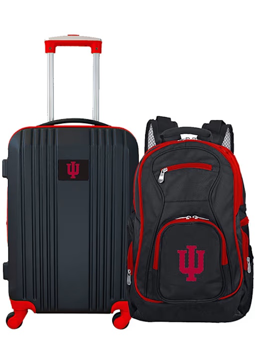 2-Piece Set Indiana Hoosiers Luggage - Black