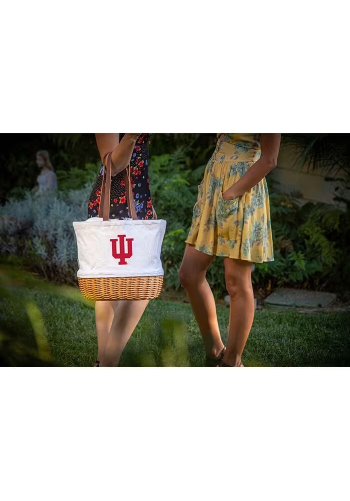 Indiana Hoosiers Picnic Time Coronado Basket Tote Bag - Beige 2 Indiana Hoosiers Picnic Time Coronado Basket Tote Bag - Beige