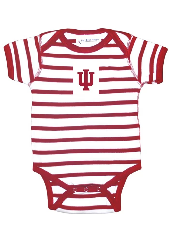 Baby Cardinal Indiana Hoosiers Skylar Stripe Short Sleeve One Piece