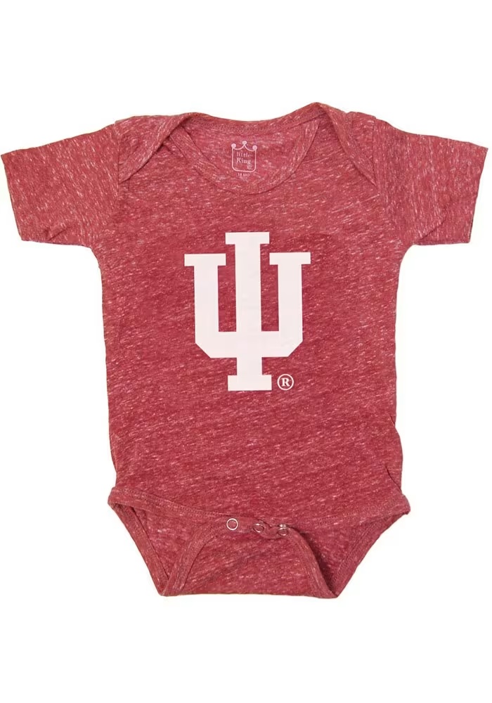 Baby Indiana Hoosiers Cardinal Little King Knobby Short Sleeve One Piece