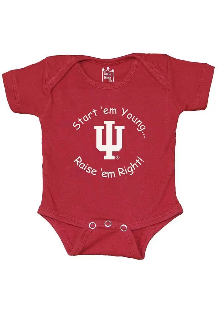 Baby Indiana Hoosiers Cardinal Little King Start Em Young Short Sleeve One Piece
