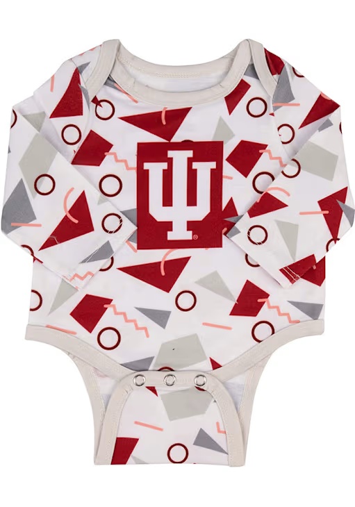 Baby Cardinal Indiana Hoosiers Hollis Long Sleeve One Piece