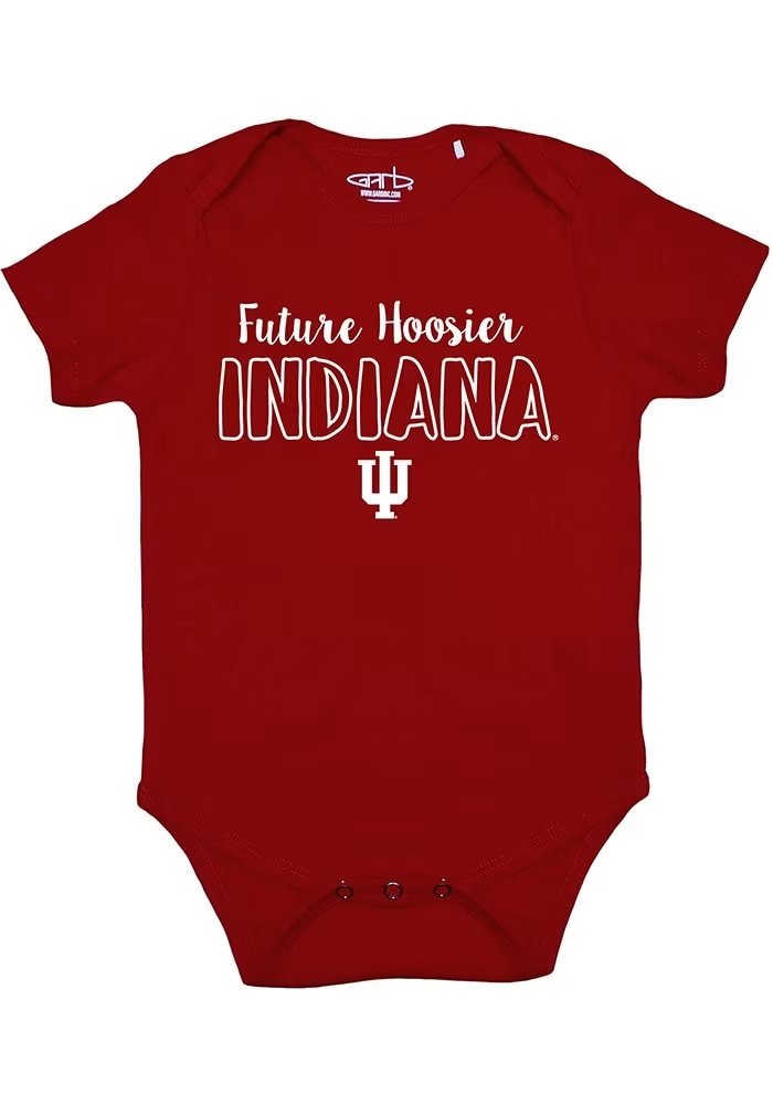 Baby Cardinal Indiana Hoosiers Otis Short Sleeve One Piece