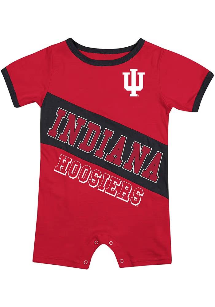 Baby Indiana Hoosiers Cardinal Colosseum Teddy Short Sleeve One Piece