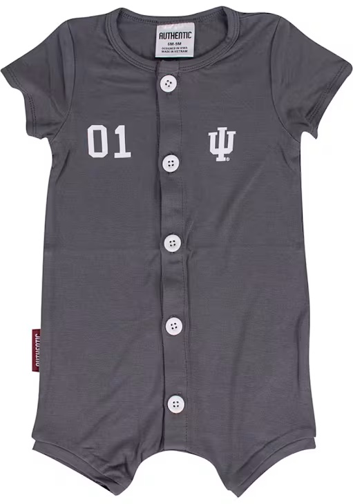 Baby Grey Indiana Hoosiers Halton Short Sleeve One Piece