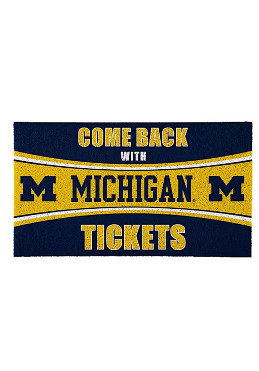 Blue Michigan Wolverines Come Back With Tickets Door Mat