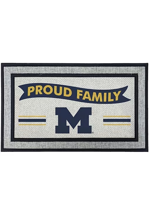 Ash Michigan Wolverines Proud Family 18x30 Door Mat